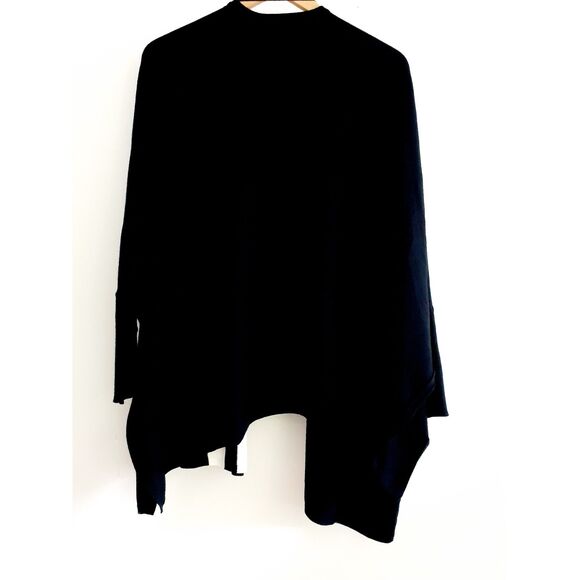 Alfani Deep Black White Striped Front Knit Ribbed Open Front Core Cardigan PXL - Picture 3 of 9